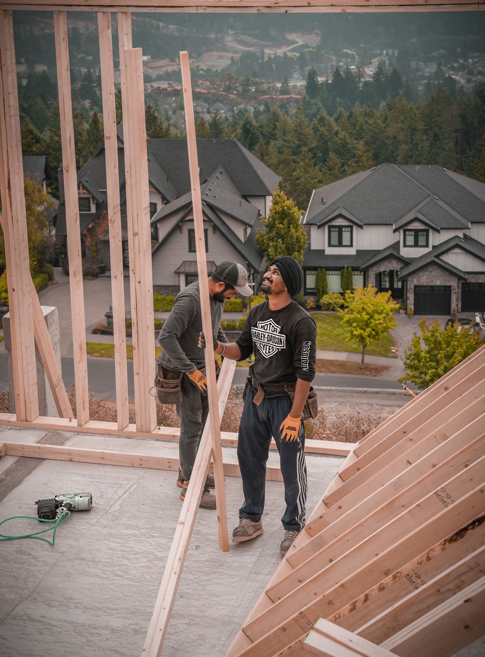 Construction crew working on a site during the day